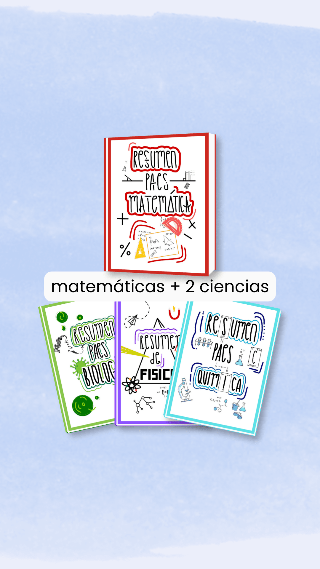 Pack Libros PAES Matemátocas + 2 Ciencias Naturales