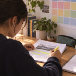 Estudiante leyendo y planificando su preparación para la PAES