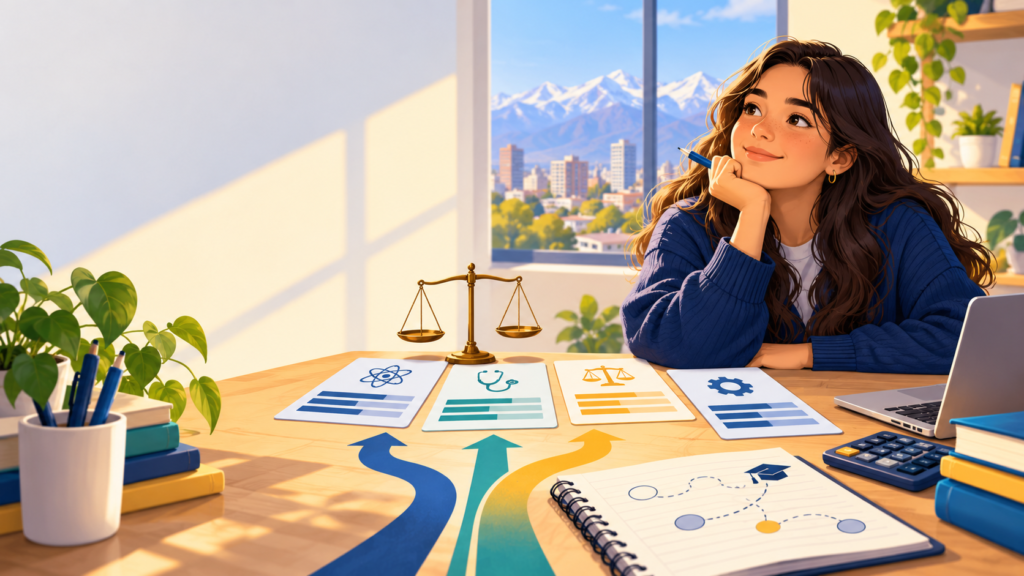 Estudiante planificando ponderaciones PAES 2027 para postular a la universidad